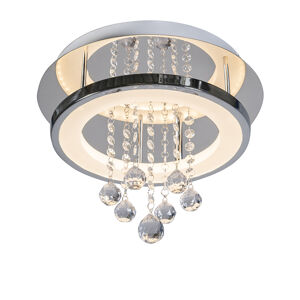 Moderné stropné svietidlo chróm s krištáľom vrátane LED - Tessa