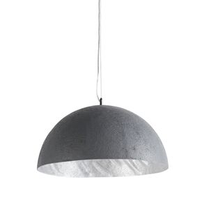Závesná lampa betónového vzhľadu Magna 50 so strieborným interiérom