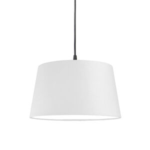 Moderné závesné svietidlo čierne s bielym tienidlom 45 cm - Pendant