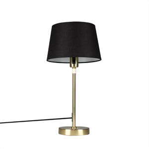 Stolová lampa zlatá / mosadz s čiernym tienidlom nastaviteľná 25 cm - Parte