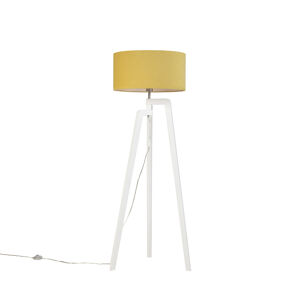 Moderná stojaca lampa biela s tienidlom v tvare kukurice 50 cm - Puros