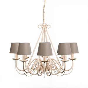 Lustr krémovej farby 60 cm s tienidlami v odtieni taupe - Giuseppe 8