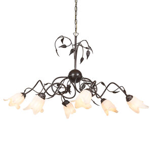 Závesná lampa Tulipano 6 hrdzavohnedá