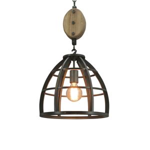 Priemyselná okrúhla závesná lampa z pálenej ocele 34cm - Arthur