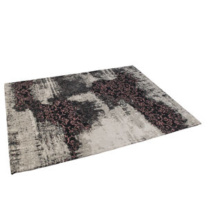 Vintage obdĺžnikový koberec čierna / ružová 160 x 230 cm - Puri