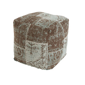 Vintage hranatý pouf tyrkysový 45 x 45 x 45cm - Agra