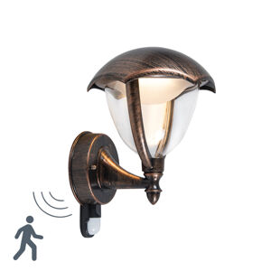 Moderné nástenné svietidlo antique rust LED s pohybovým senzorom - Cappe