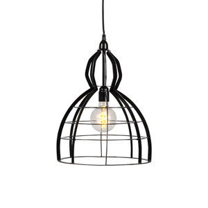 Priemyselná okrúhla závesná lampa čierna - Frame Factory