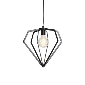 Priemyselná závesná lampa čierna - rám Diamond small