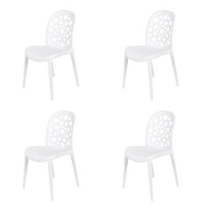 Záhradná stolička plastová biela sada 4 kusov - Scala
