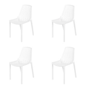 Záhradná stolička plastová biela sada 4 kusov - Sparo