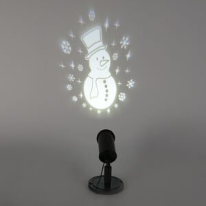 Vianočné osvetlenie Snehuliak projektor LED studená biela