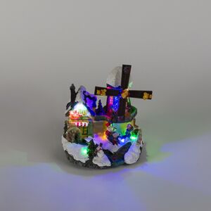 Vianočný domček Veterný mlyn LED viacfarebný
