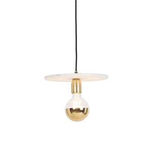 Elegantná závesná lampa mosadz s mramorom - Disque