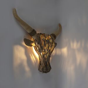 Dizajnové nástenné svietidlo drevo - Bull