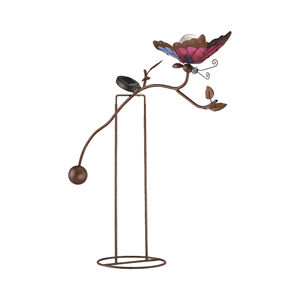 Rustikálna stojaca vonkajšia lampa so solárnym motýľom vrátane LED - Butterfly
