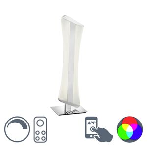 Moderná zvlnená stolová lampa chróm RGBW smarthome - Riller