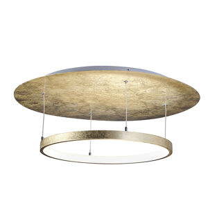 Moderné okrúhle stropné svietidlo zlaté s krúžkom vrátane LED - dosky