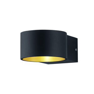 Moderné okrúhle nástenné svietidlo matné čierne vrátane LED - Lacapo