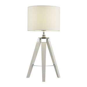 Tvrdá okrúhla stolová lampa biela s bielym tienidlom - Gent