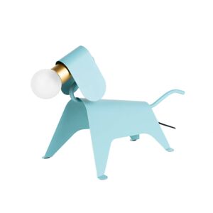 Stolná lampa Lucande Idalina, pes, svetlomodrá, železo, 41 cm