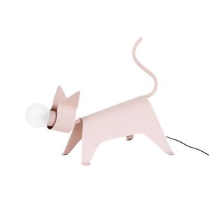 Stolná lampa Lucande Idalina, mačka, ružová, železo, 38 cm