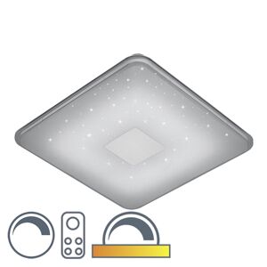 Moderné hranaté stropné svietidlo biele vrátane funkcie stmievania LED - samuraj