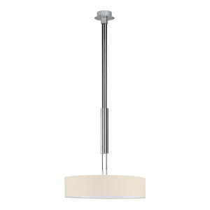Moderná okrúhla závesná lampa nikel matná s bielym tienidlom - Hotel