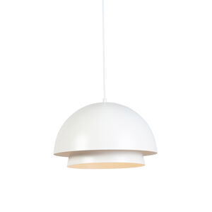 Moderná okrúhla závesná lampa biela 2-vrstvová - Claudius