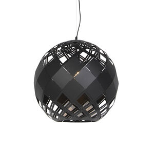 Závesná lampa v štýle Art Deco čierna - turmalín