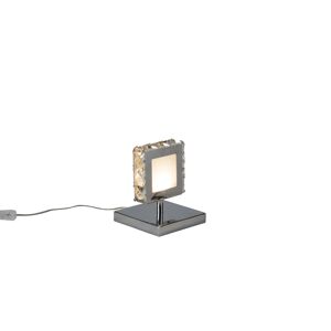 Dizajnová stolná lampa chróm vrátane LED - Chloe