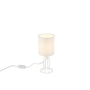 Dizajnová stolná lampa s bielym tienidlom - Clark