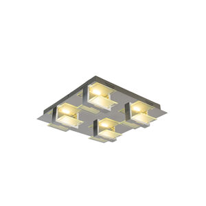 Moderné hranaté stropné svietidlo oceľové vrátane LED 4-žiarovky - Lena