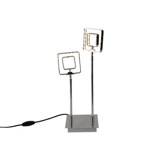 Dizajnová stolná lampa chróm vrátane LED 2-svetelne nastaviteľného - Smack