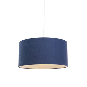 Moderné závesné svietidlo biele s antickým modrým tienidlom 50 cm - Combi 1