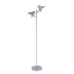 Priemyselná stojaca lampa z ocele, 2 žiarovky - Maarten