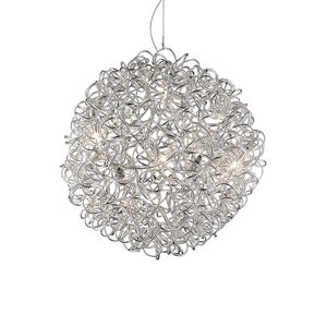 Moderná okrúhla závesná lampa chróm 60cm - Esther