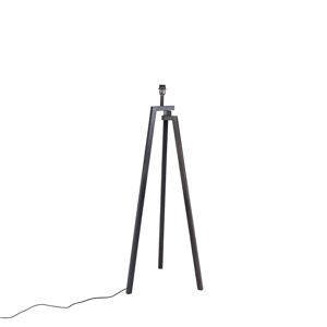 Dizajnová stojaca lampa statív čierne drevo - Cortina