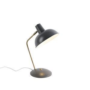 Retro stolná lampa sivá s bronzom - Milou