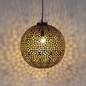 Žiarivá závesná lampa 45cm čierna so zlatom