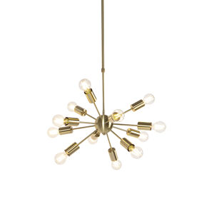 Art Deco závesná lampa zlatá 60 cm 12-svetlá nastaviteľná - Facil