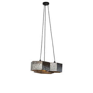 Vintage závesná lampa v hrdzavej farbe 3-svetlo - hrebeň