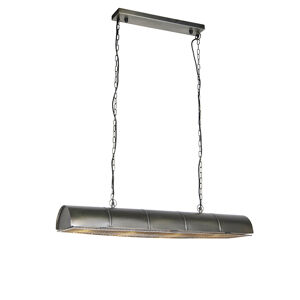 Priemyselná závesná lampa strieborná 4-žiarovka - Barrelo