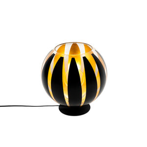 Dizajnová stolná lampa čierna so zlatom 30 cm - Melone