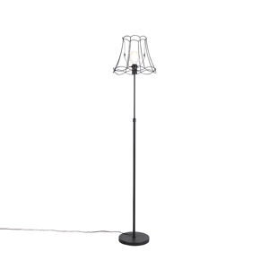 Stojaca lampa čierna s rámom Granny 35 cm nastaviteľná - Parte