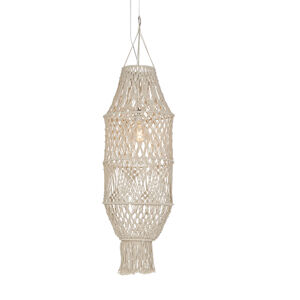 Retro závesná lampa s tienidlom makramé 130 cm - šnúrka