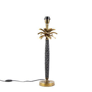Stolná lampa Art Deco bronzová s čiernou bez tienidla - Areka
