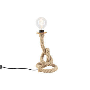 Vidiecka stolná lampa hnedé lano - Ropa