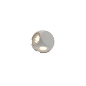 Dizajnové nástenné svietidlo strieborné vrátane LED 4-žiarovky IP54 - hlúpe