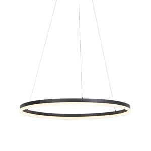 Dizajnové závesné svietidlo čierne 80 cm vrátane LED 3-stupňového stmievača - Anello